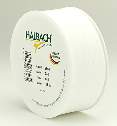 9660-040-11-25 - Halbach - White - Ruban déco coton