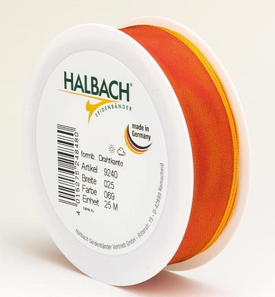 9240-025-69-25 - Halbach - Orange - Drahtkantenband 25mm