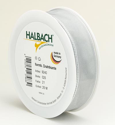 9240-025-21-25 - Halbach - Light Grey - Drahtkantenband 25mm