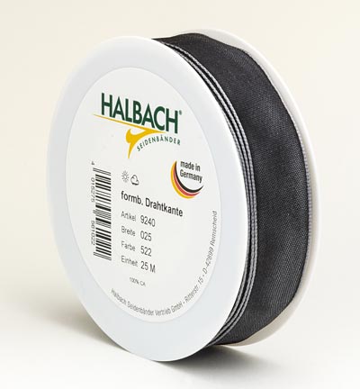9240-025-522-25 - Halbach - Dark Grey - Drahtkantenband 25mm