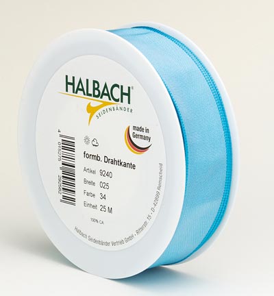 9240-025-34-25 - Halbach - Turquoise - Drahtkantenband 25mm