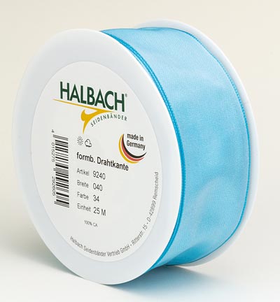 9240-040-34-25 - Halbach - Turquoise - Drahtkantenband 40mm