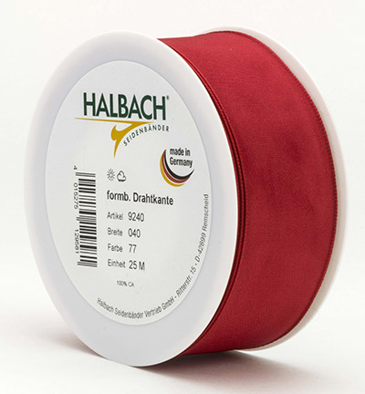 9240-040-77-25 - Halbach - Red - Drahtkantenband 40mm