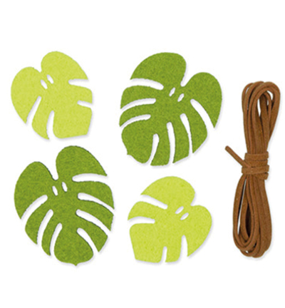 63172-000-563 - Halbach - Monstera, Green - Felt Deco