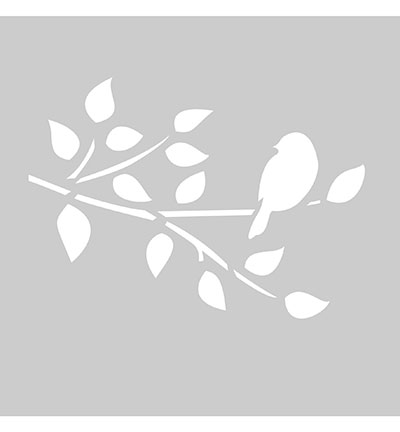 DS 073 - FabScraps - Bird in Tree - Stencil 20.3cm
