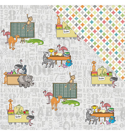 C98 002 - FabScraps - Class Antics - Scrap Paper 30.4cm