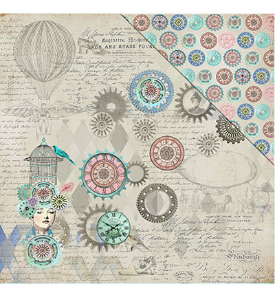 C100 001 - FabScraps - Industrial Punk - Scrap Paper 30.4cm