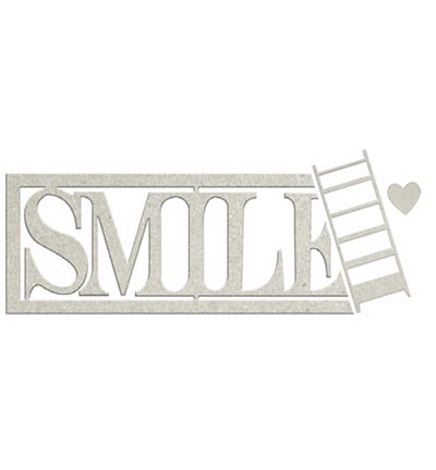 DC96 009 - FabScraps - Word - Smile - with ladder and heart - Die-Cuts Chipboard Word