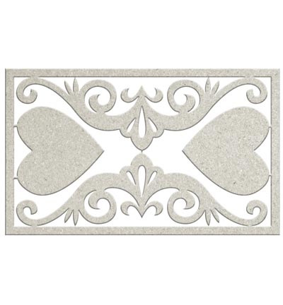 DC96 013 - FabScraps - Embellishment - Filligree & 2 Hearts - 