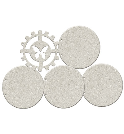 DC100 001 - FabScraps - Butterfly Cogs Album (6 pages with 2 brass rings) - Die-Cuts Chipboard