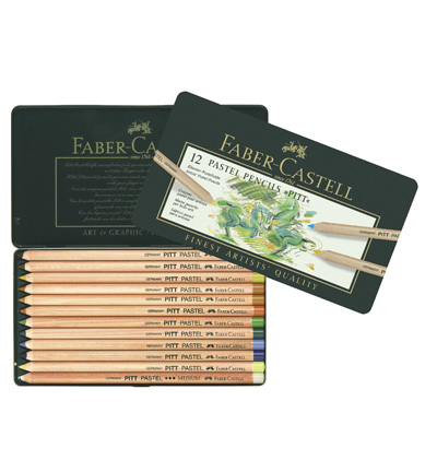 FC-112112 - Faber Castell - Etui métal de 12 - FC-PITT crayons pastels etui