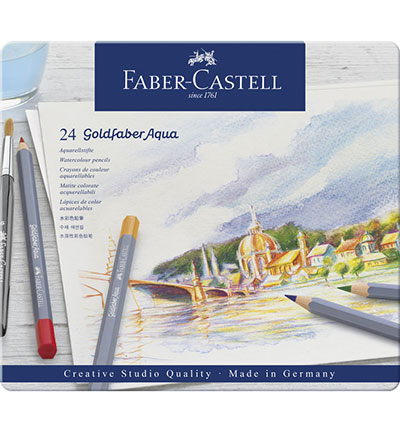 FC-114624 - Faber Castell - Crayons aquarelle FC Goldfaber boite métal - Goldfaber Set Crayons aquarelle