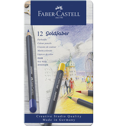 FC-114712 - Faber Castell - Crayons couleur FC Goldfaber boite métal - Goldfaber Set crayons de couleur