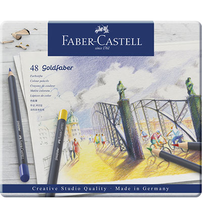 FC-114748 - Faber Castell - Crayons couleur FC Goldfaber boite métal - Goldfaber Set crayons de couleur