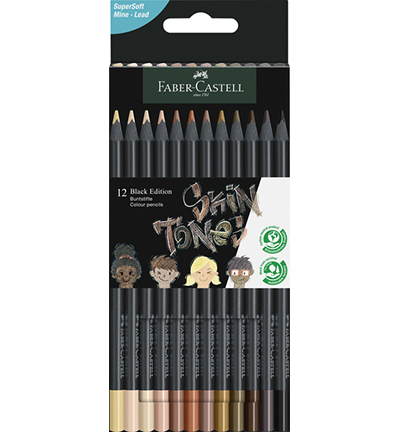 FC-116414 - Faber Castell - Crayons de couleur FC Black Ed. coul. chair. bte carton - FC-Black Edition