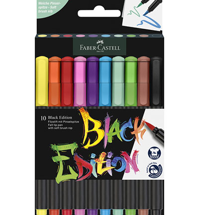 FC-116451 - Faber Castell - Brushpen Faber-Castell Black edition pastel en étui carton - Brushpen Black Edition