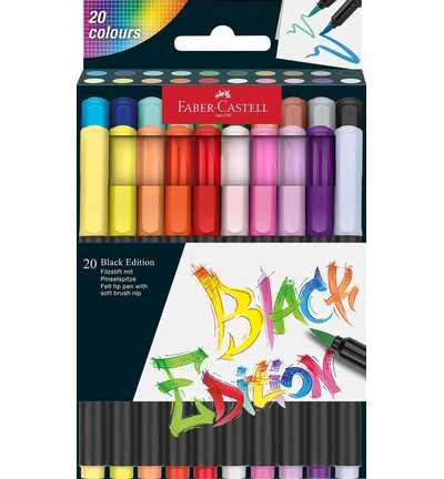 FC-116452 - Faber Castell - Brushpen Faber-Castell Black edition pastel en étui carton - Brushpen Black Edition FC-116452 - Faber Castell - Brushpen Faber-Castell Black edition pastel en étui carton - Brushpen Black Edition