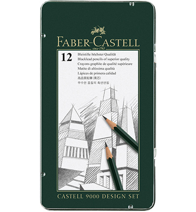 FC-119064 - Faber Castell - Designset crayons 12 pièces - Castell 9000 & Perfect Pencil FC-119064 - Faber Castell - Designset crayons 12 pièces - Castell 9000 & Perfect Pencil