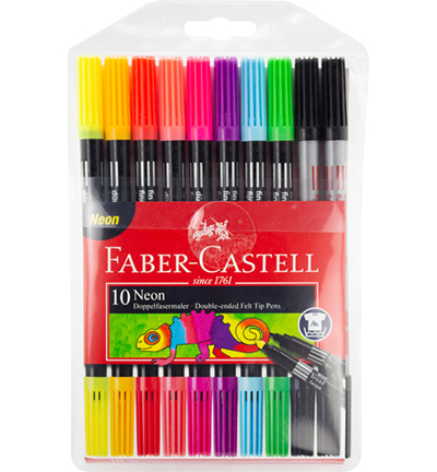 FC-151109 - Faber Castell - Feutres double-pointe set 10x fluo - Fineliners & feutres
