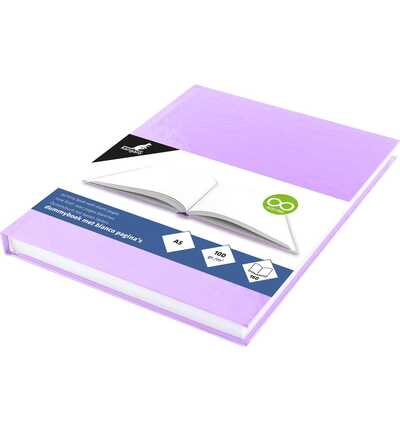 K-5355 - Kangaro - Carnet brouillon, sans ligne, couverture rigide, violet pastel - Bloc calligraphie 