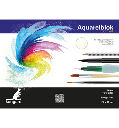 K-5302 - Kangaro - Bloc papier aquarelle Kangaro, blanc cassé - Papier Aquarelle 300gr.