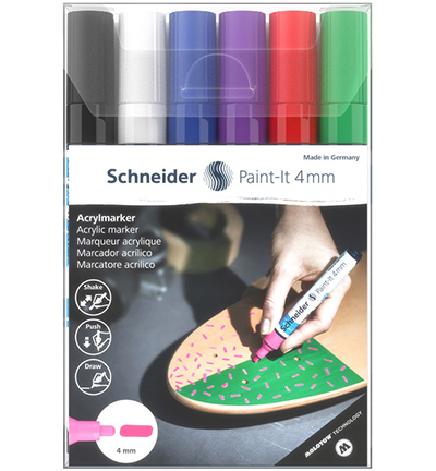 S-120295 - Schneider - Marqueurs acryliques Schneider Paint-it 320 4mm 6 pièces. - 