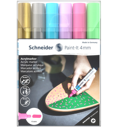 S-120296 - Schneider - Marqueurs acryliques Schneider Paint-it 320 4mm 6 pièces. - 