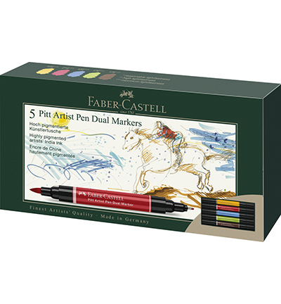 FC-162005 - Faber Castell - Feutres duo FC Pitt Artist boite de 5. - Sets & specials Pitt Artist Pen FC-162005 - Faber Castell - Feutres duo FC Pitt Artist boite de 5. - Sets & specials Pitt Artist Pen
