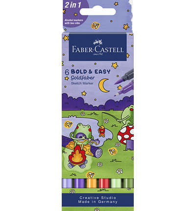 FC-164814 - Faber Castell - Sketchmarker FC GF Bold&Easy - World of Frogs op - Goldfaber sketch & dual markers