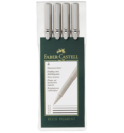 FC-166004 - Faber Castell - Pigment Crayon dessin Ecco etui set x4. - 