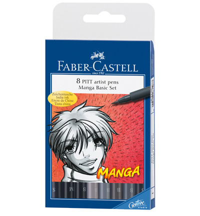 FC-167107 - Faber Castell - Manga 8-Pièces étui Basic - Sets & specials Pitt Artist Pen FC-167107 - Faber Castell - Manga 8-Pièces étui Basic - Sets & specials Pitt Artist Pen