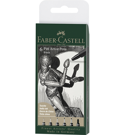 FC-167154 - Faber Castell - Feutres PaP boite 199 ptes diff. noir - PITT artist Etuis