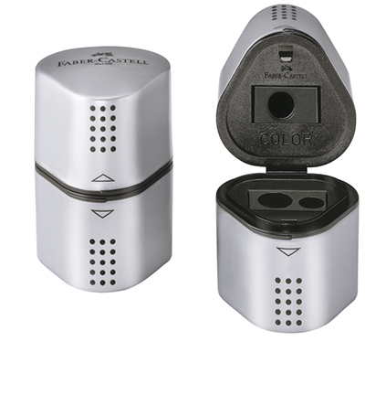 FC-183800 - Faber Castell - Taille crayons Grip 2001 Trio argent - Taille crayon