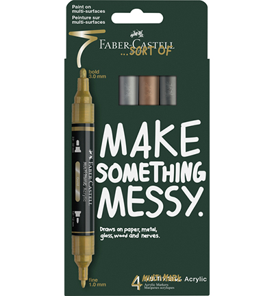 FC-186004 - Faber Castell - Acrylmarker FC Multimark - Metallic kartonetui - Marqueurs acryliques