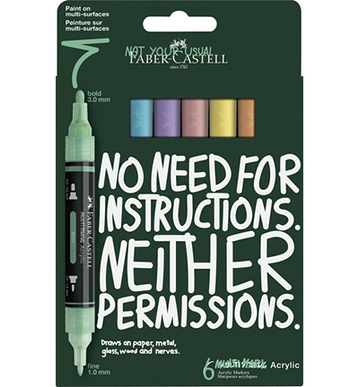 FC-186005 - Faber Castell - Acrylmarker FC Multimark - Pastel kartonetui - Marqueurs acryliques FC-186005 - Faber Castell - Acrylmarker FC Multimark - Pastel kartonetui - Marqueurs acryliques