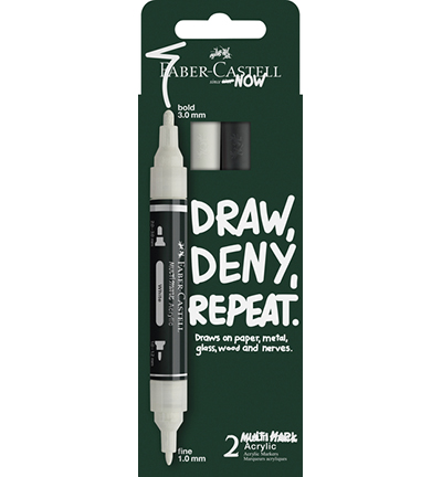 FC-186011 - Faber Castell - Acrylmarker FC Multimark - zwart/wit kartonetui - Marqueurs acryliques