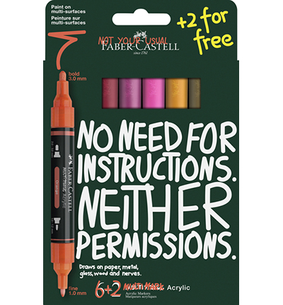 FC-186019 - Faber Castell - Acrylmarker FC Multimark - Flame kartonetui - Marqueurs acryliques FC-186019 - Faber Castell - Acrylmarker FC Multimark - Flame kartonetui - Marqueurs acryliques
