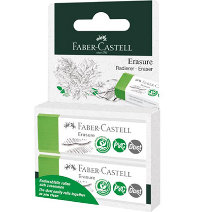 FC-187251 - Faber Castell - Gomme verte sans PVC et sans résidus 2pcs - 