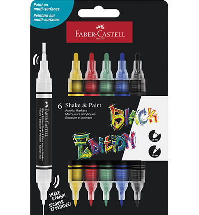 FC-285507 - Faber Castell - FC Black Edition Shake & Paint, Standaard kleuren - 