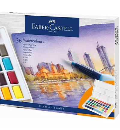 FC-169736 - Faber Castell - Set aquarelle, 36 couleurs, avec palette - Faber Castell Watercolour