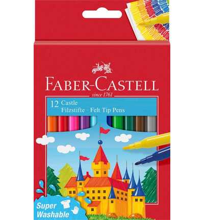FC-554201 - Faber Castell - Feutre assortis en étui carton – 12 pcs - 