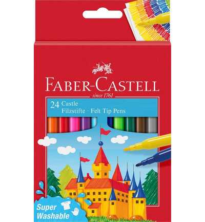 FC-554202 - Faber Castell - Feutre assortis en étui carton – 24 pcs - FC-554202 - Faber Castell - Feutre assortis en étui carton – 24 pcs -