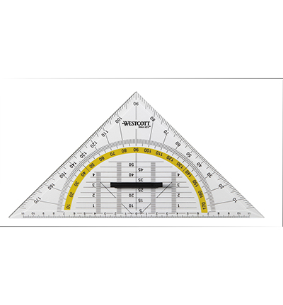 AC-E10134-BP - Westcott - Equerre/rapporteur Westcott  avec poignée - 