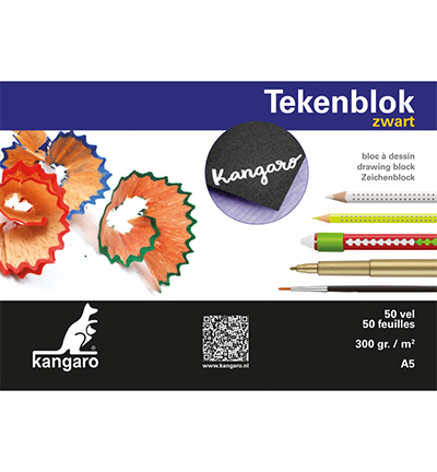 K-5597 - Kangaro - Bloc de dessin Kangaro noir - Bloc de dessin