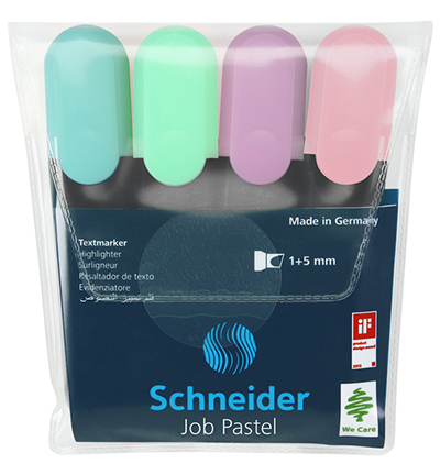 S-115098 - Schneider - Surligneurs Pastel couleurs ass. etui - 