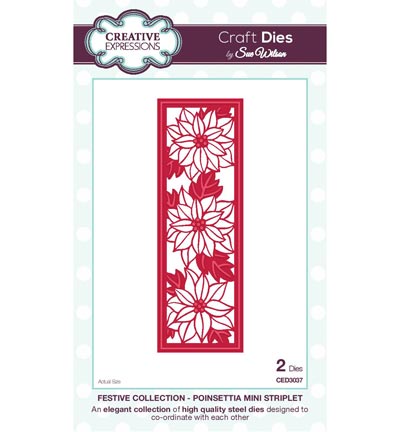 CED3037 - Creative Expressions - Poinsettia Mini Striplet - The Festive Collection