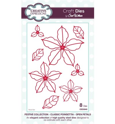 CED3040 - Creative Expressions - Classic Poinsettia Open Petals - The Festive Collection