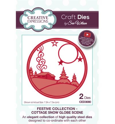 CED3080 - Creative Expressions - Cottage Snow Globe Scene - The Festive Collection