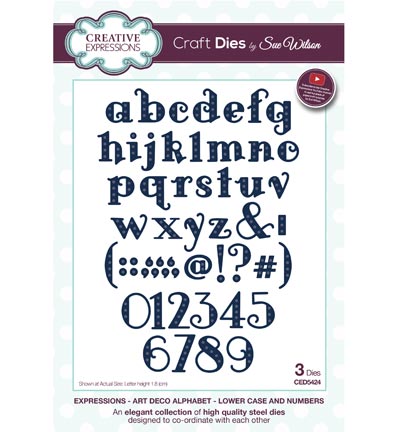 CED5424 - Creative Expressions - Art Deco Alphabet - Lower Case and Numbers - The Expressions Collection