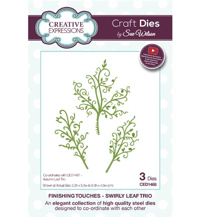 CED1468 - Creative Expressions - Swirly Leaf Trio - The Finishing Touches Collection